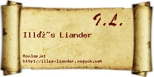 Illés Liander névjegykártya